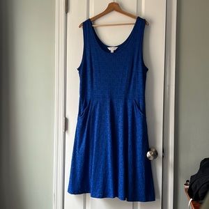 NWOT Market & Spruce vibrant blue fit and flare dress with pockets 1X